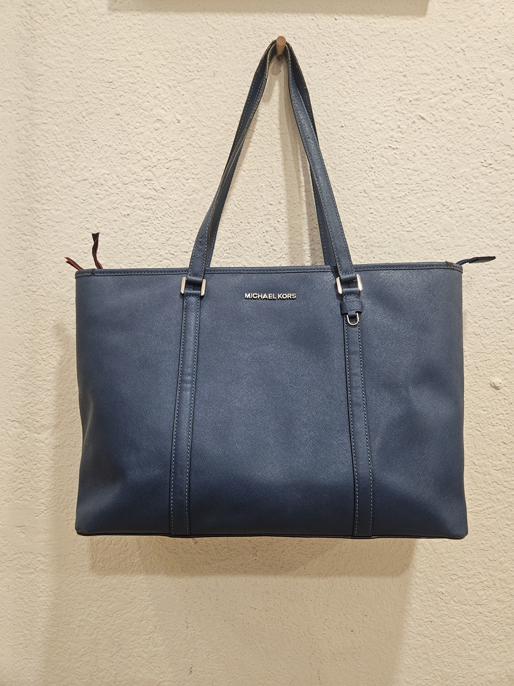 MICHAEL Michael Kors Sady Large Multi-Functional Top Zip Tote Bag Navy Saffiano